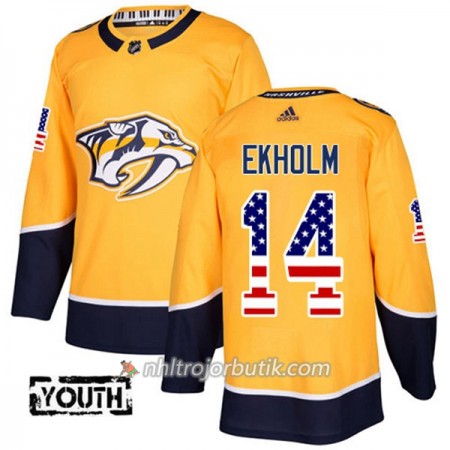 Barn Ishockey Nashville Predators Tröja Mattias Ekholm 14 Adidas 2017-2018 Guld USA Flag Fashion Authentic Barn Ishockey Nashville Predators Tröja Mattias Ekholm 14 Adidas 2017-2018 Guld USA Flag Fashion Authentic